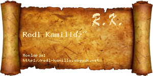 Redl Kamilló névjegykártya